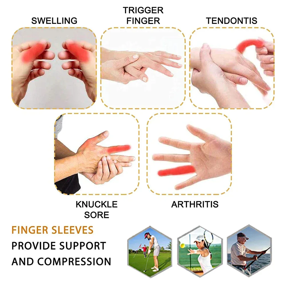 10pcs Soft Comfortable Finger Brace Splint Sleeves for Men Women