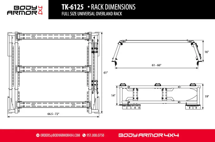 BODY ARMOR 4X4 | Full Size Universal Overland Rack (TK-6125)