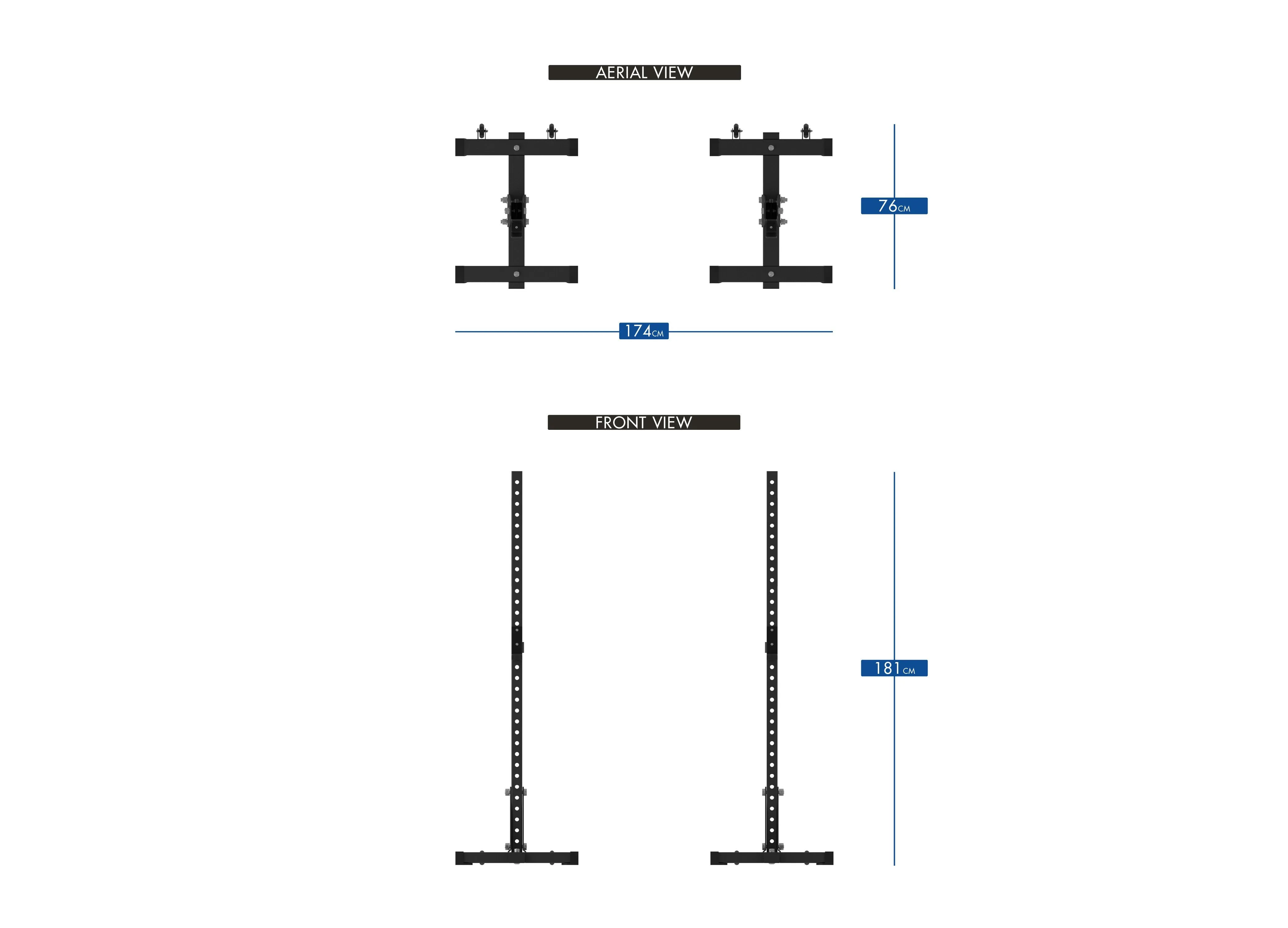 Bulldog Gear - BSSR-IND 1.8m Independent Squat Stands