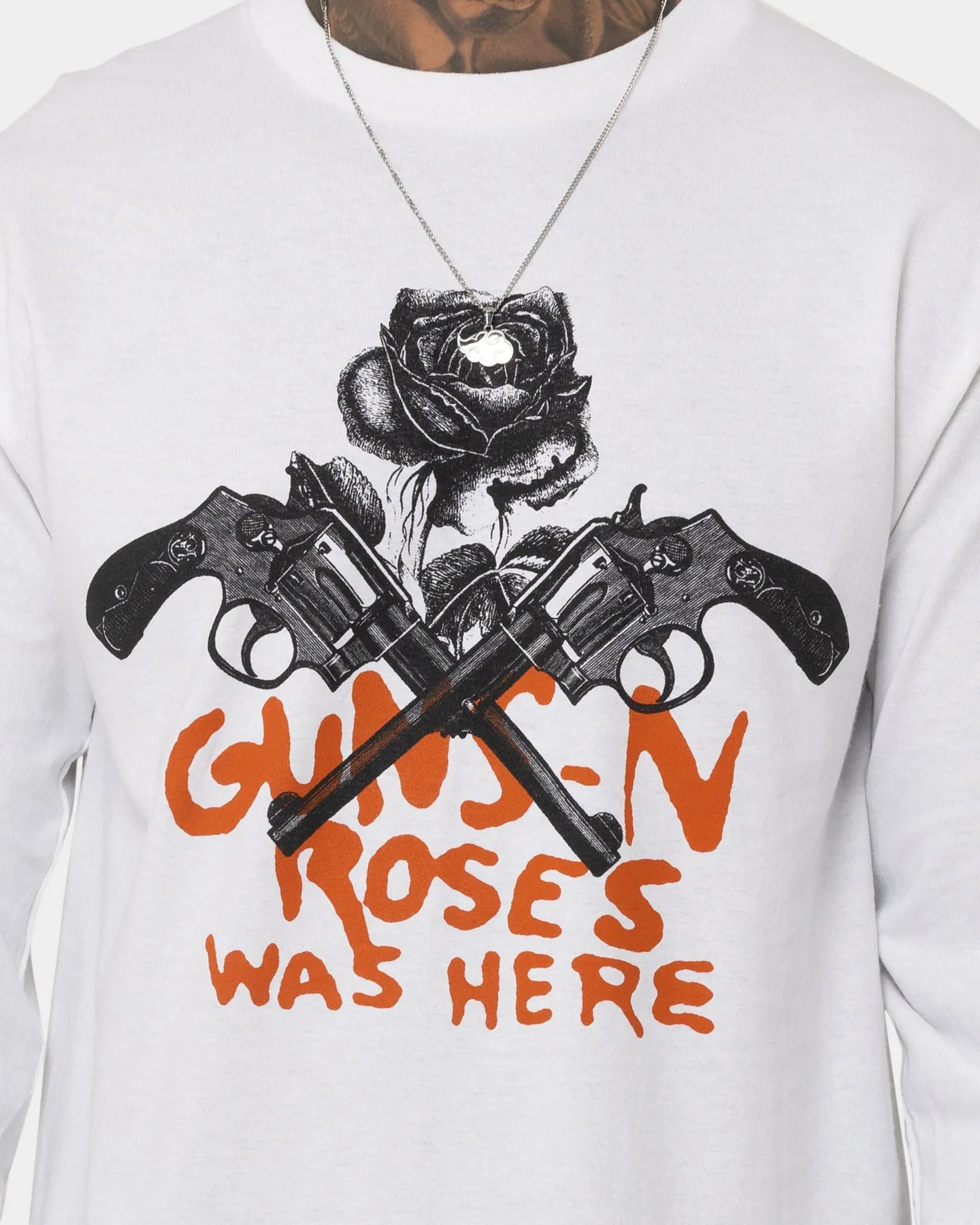 Guns n Roses Pistol Track Long Sleeve T-Shirt White