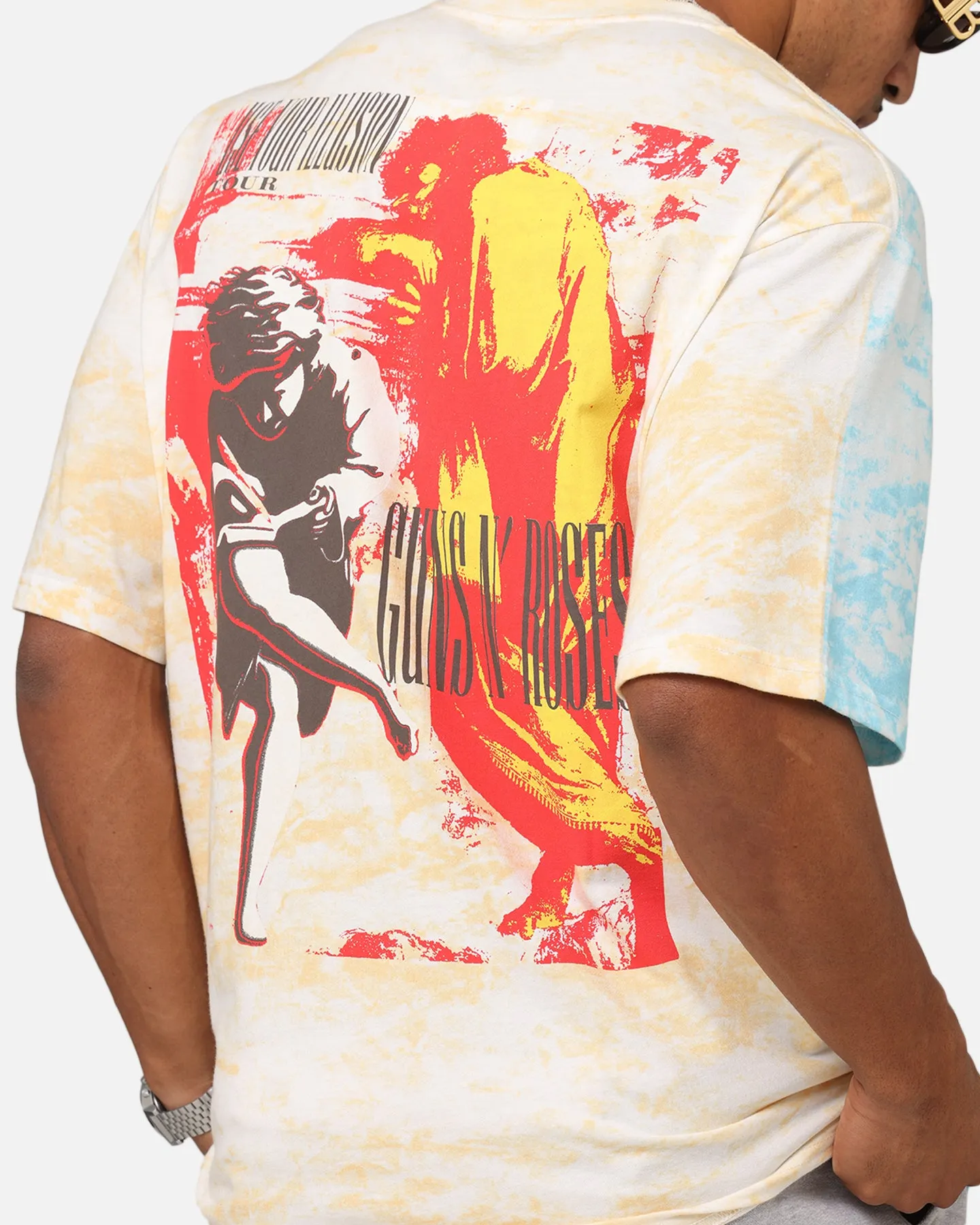 Guns N Roses Roses All Over T-Shirt Washed White