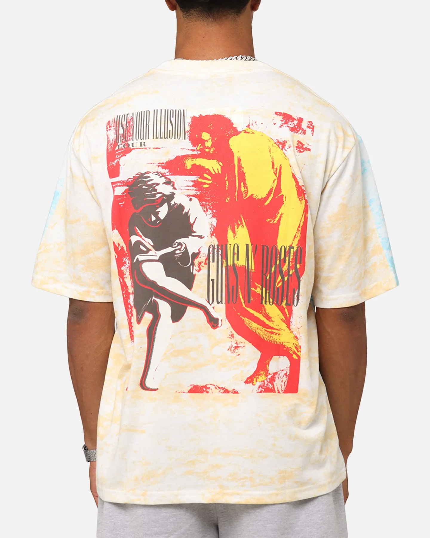 Guns N Roses Roses All Over T-Shirt Washed White