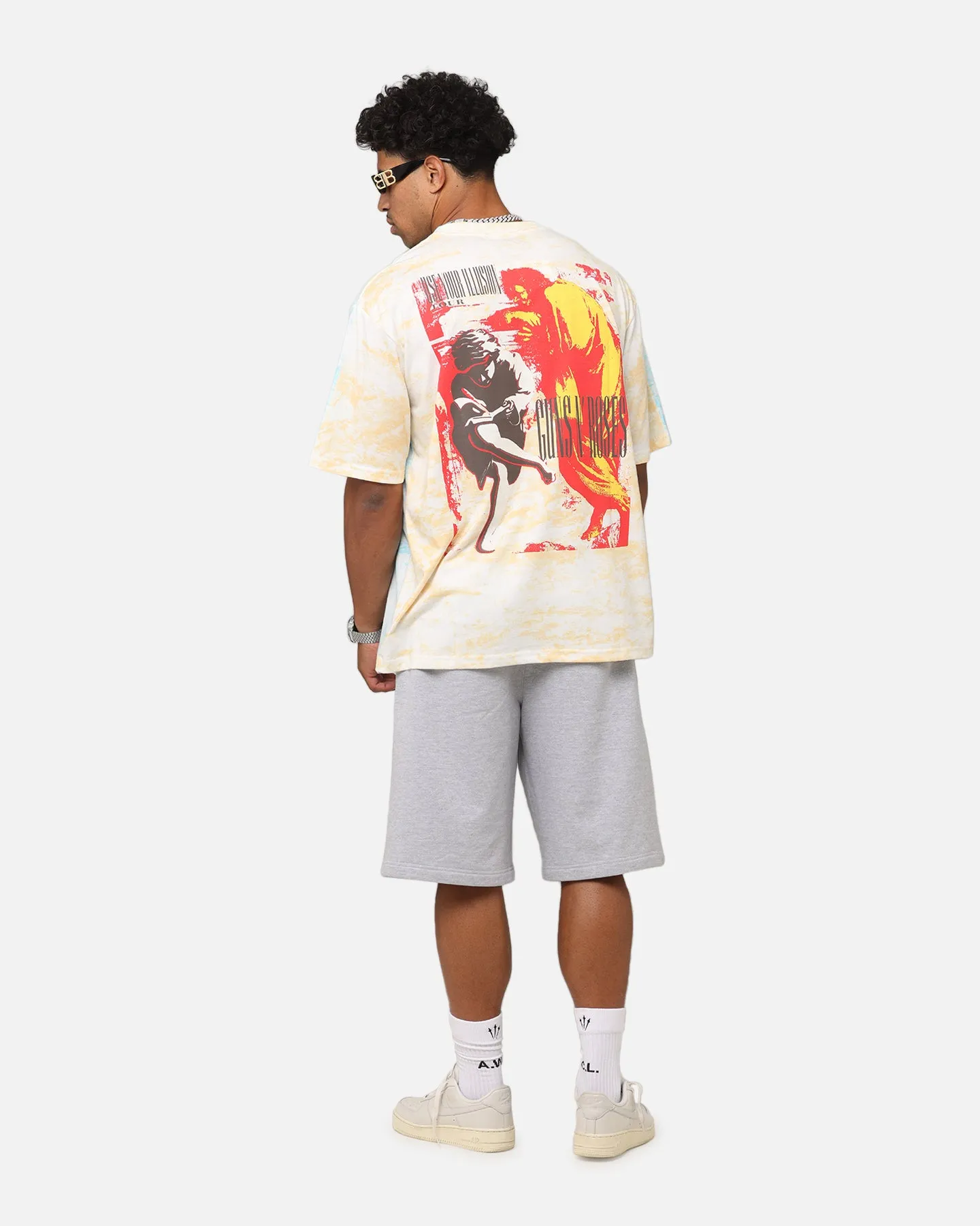 Guns N Roses Roses All Over T-Shirt Washed White