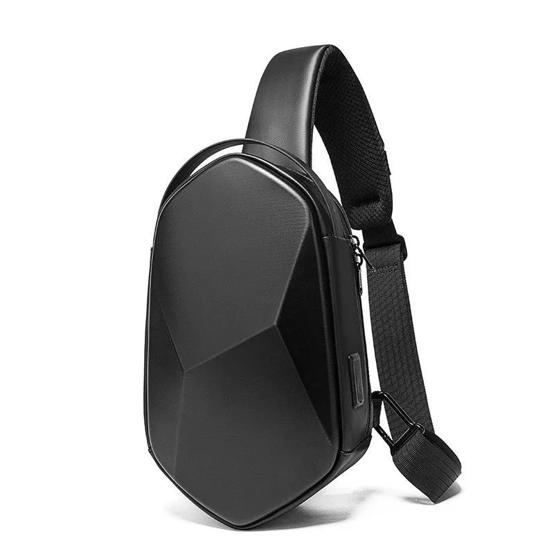 Hard shell polyhedron fashionable men's bag