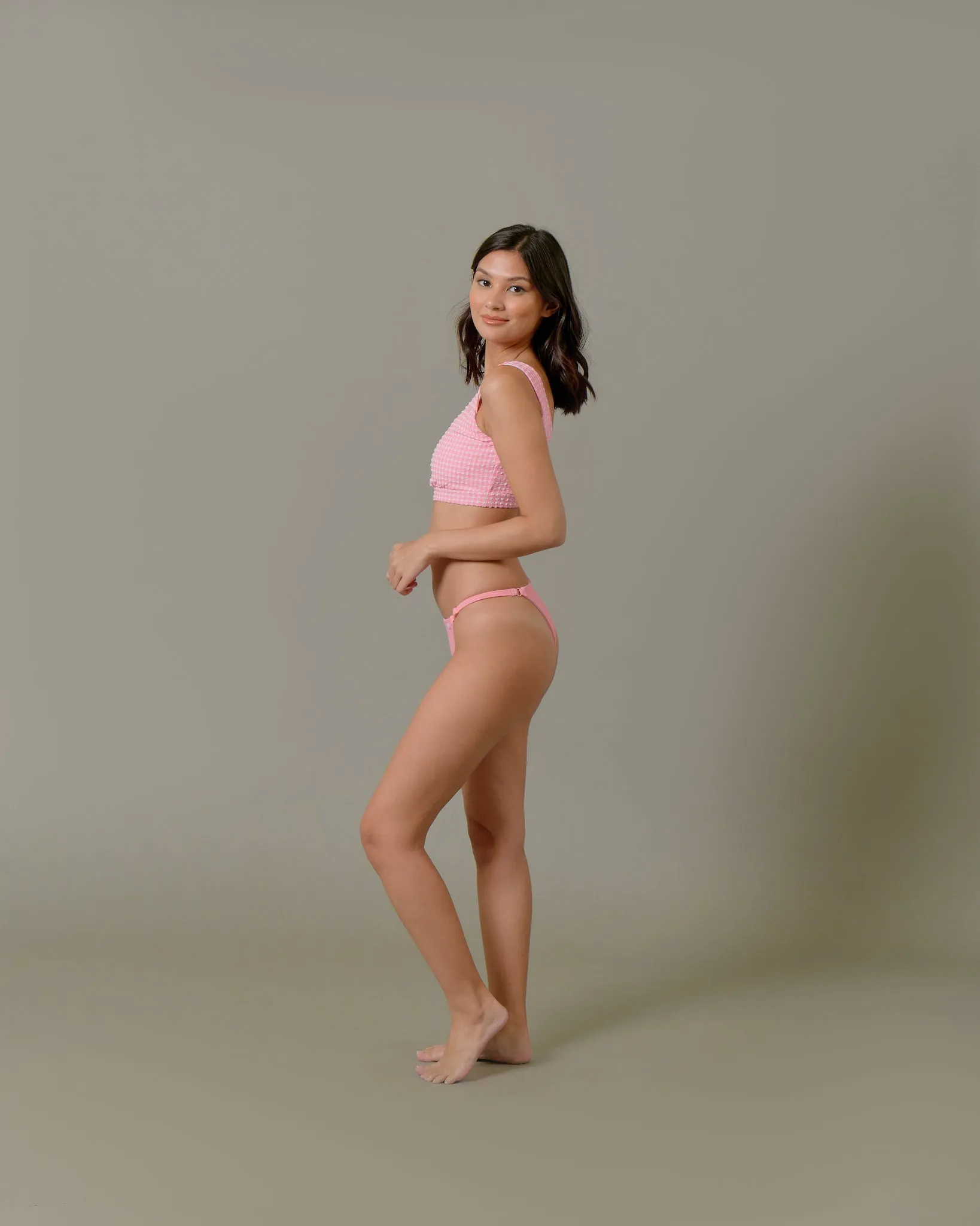 Madeline Top in Pink Tourmaline Gingham