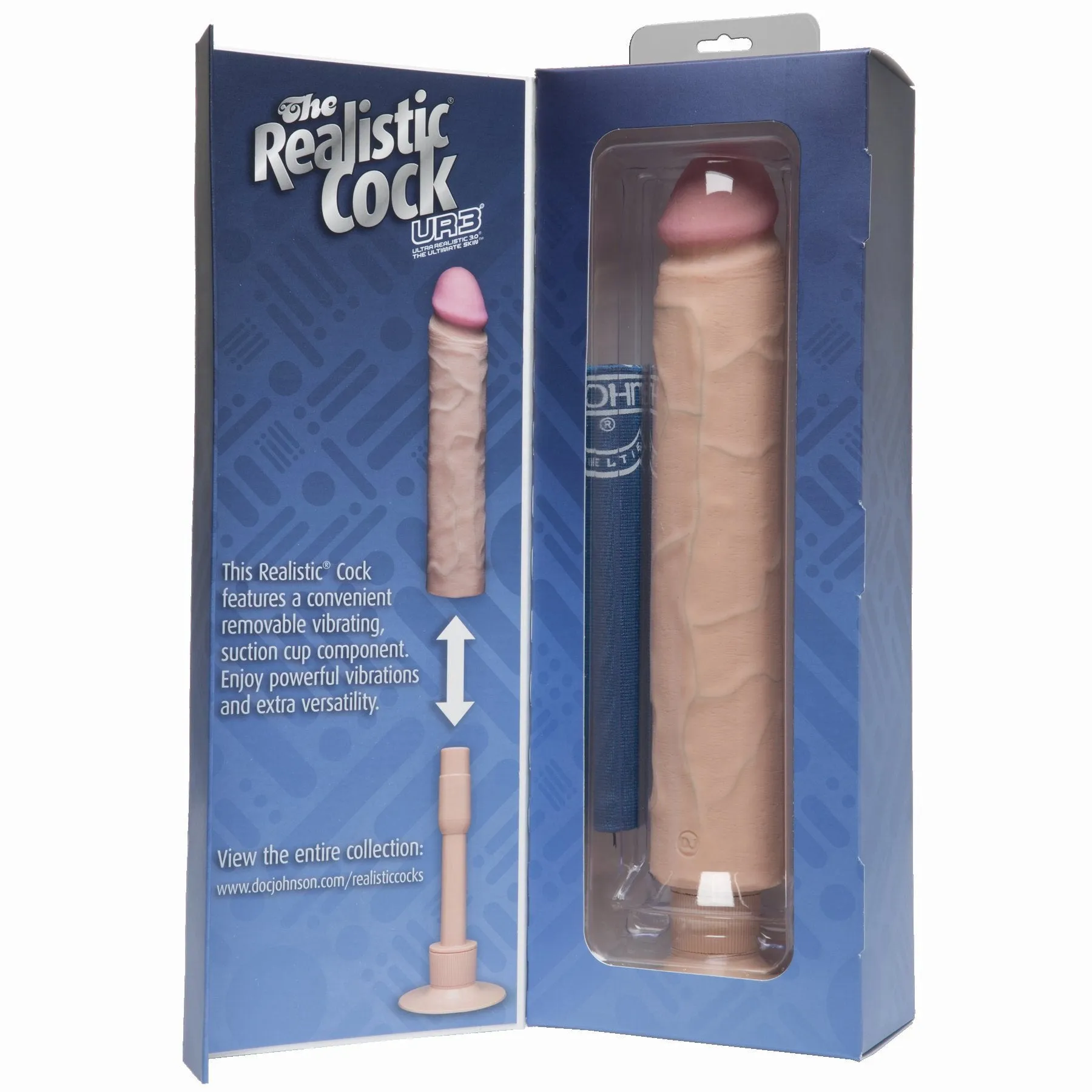 Realistic Cock 12 Vibrator White