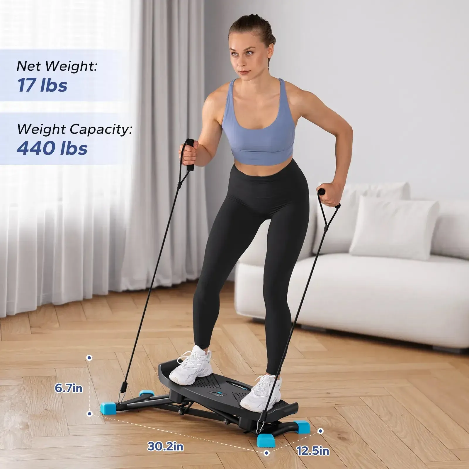 Simulated Ski Training Machine with tension ropes