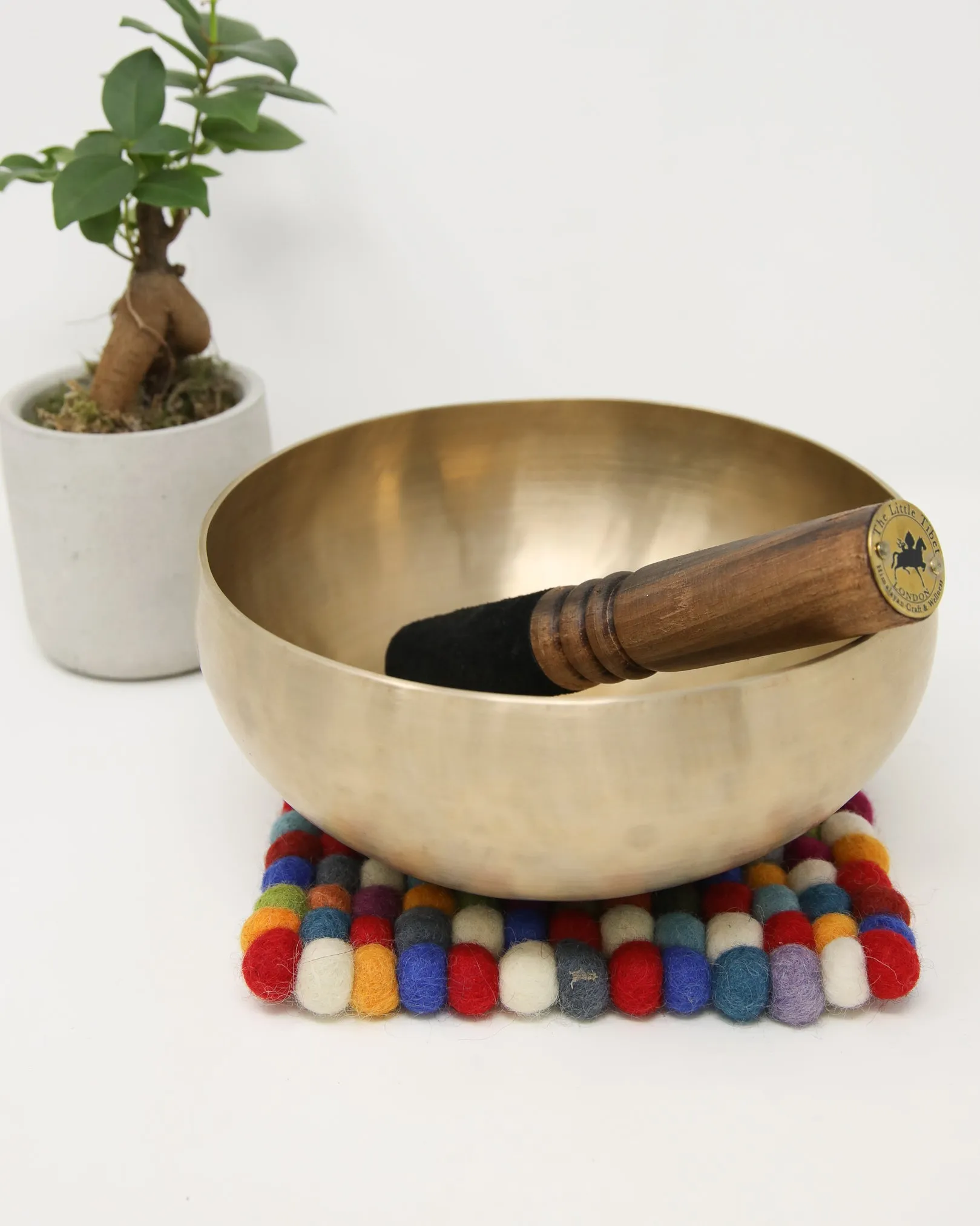 Singing Bowl Cushion - Handmade Felt Ball Mat -A01