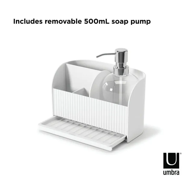 Umbra Sling Sink Caddy and Soap Pump – White