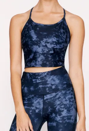 Wear It To Heart Avery Crop Tank - Navy Tie Dye