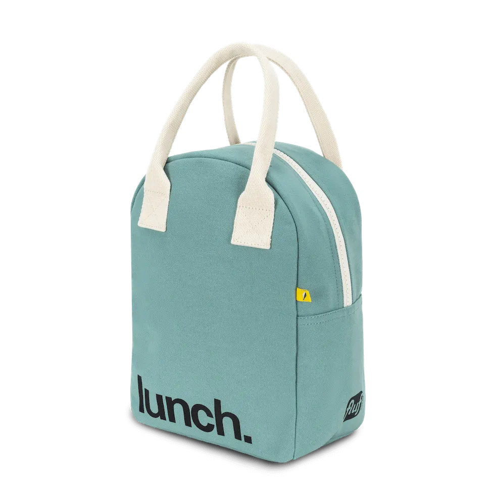 Zipper Lunch Bag - 'Lunch' in Teal by Fluf