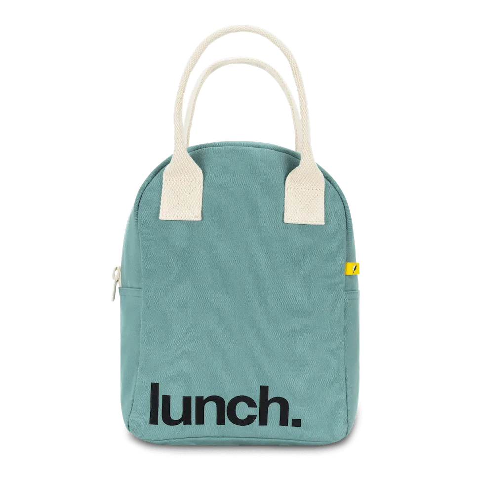 Zipper Lunch Bag - 'Lunch' in Teal by Fluf