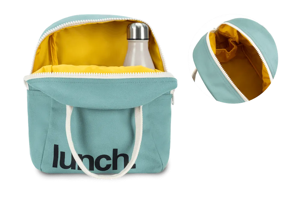 Zipper Lunch Bag - 'Lunch' in Teal by Fluf