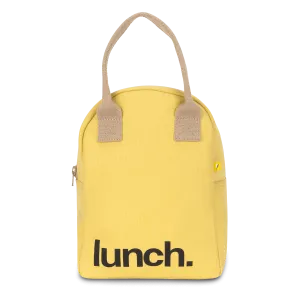 Zipper Lunch Bag - 'Lunch' in Yellow by Fluf